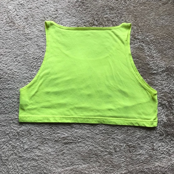 American Apparel Neon Yellow Crop Top - Picture 2 of 4